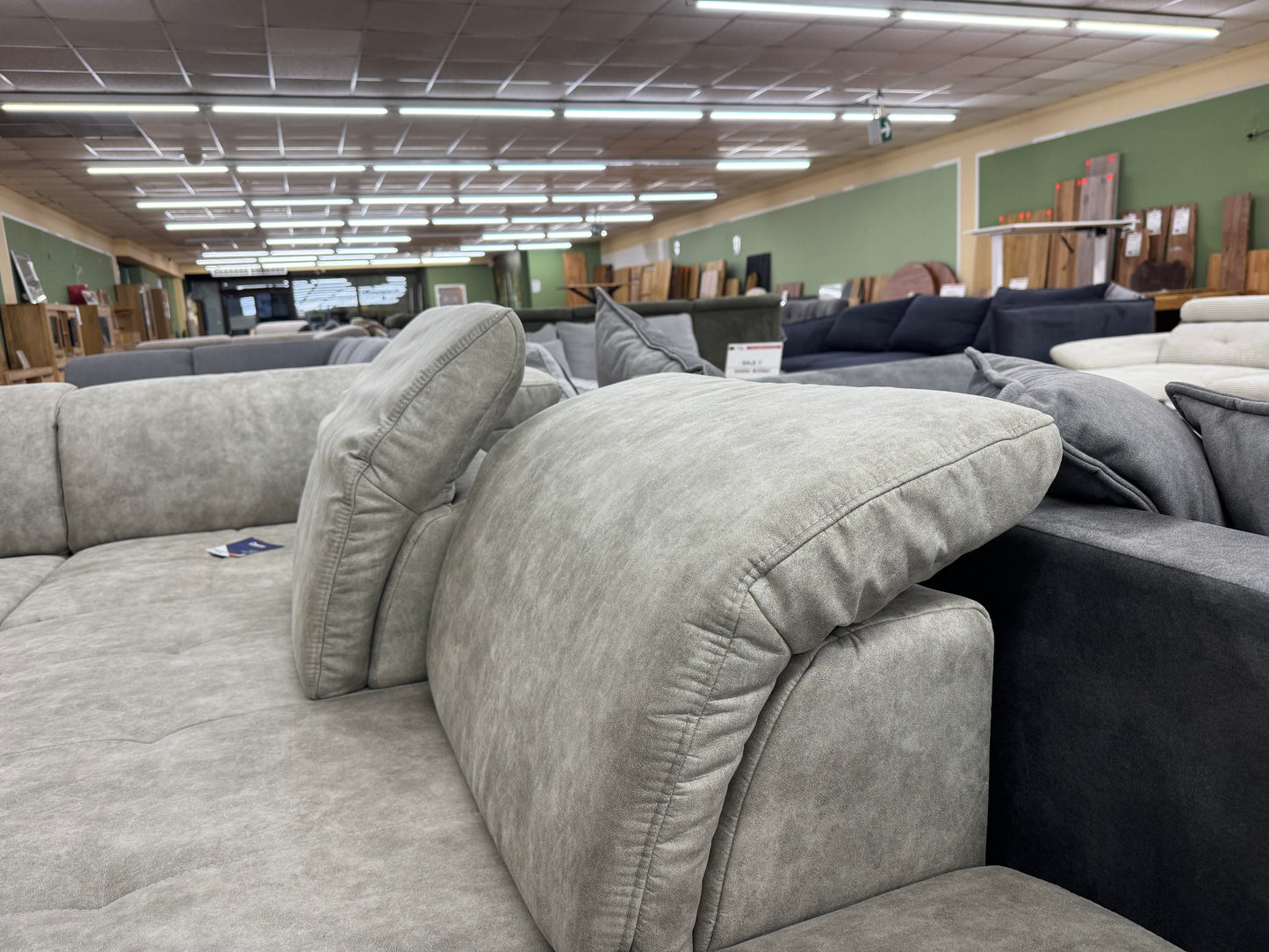 Sofa Couch Wohnlandschaft +Markensofa +Rückentiefenverstellung +Kopftteilverstellung +Hocker