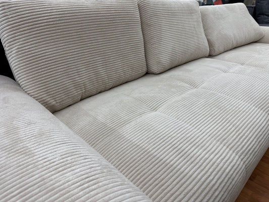 Sofa Couch Wohnlandschaft +Cord-Stoff +Bettfunktion +Stauraum