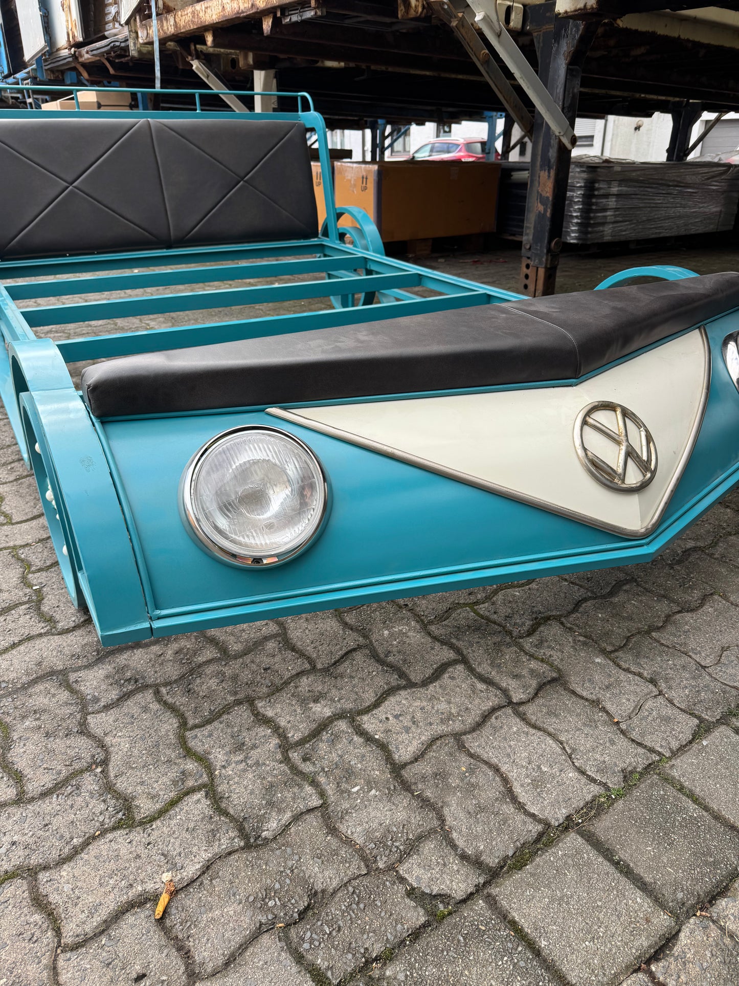 Vw Bulli Bettgestell +Metallgestell +Lederkopfteil +Einzelstück
