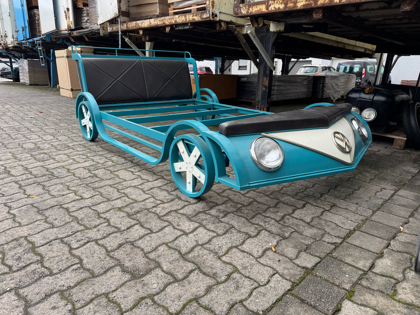 Vw Bulli Bettgestell +Metallgestell +Lederkopfteil +Einzelstück