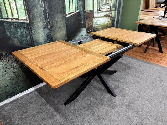 Esstisch Tisch+Auszug 60cm+Eiche+Spidergestell Metall SW