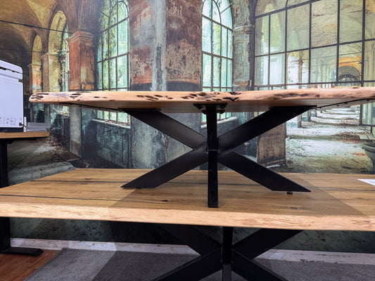 Couchtisch Tisch Wohnzimmertisch +Akazie +4cm vollmassiv +echte Baumkante +Spidergestell +Neu auf Lager