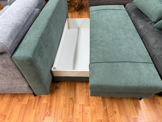 Sofa Couch Wohnlandschaft +Liegefläche +Stauraum +Kissen