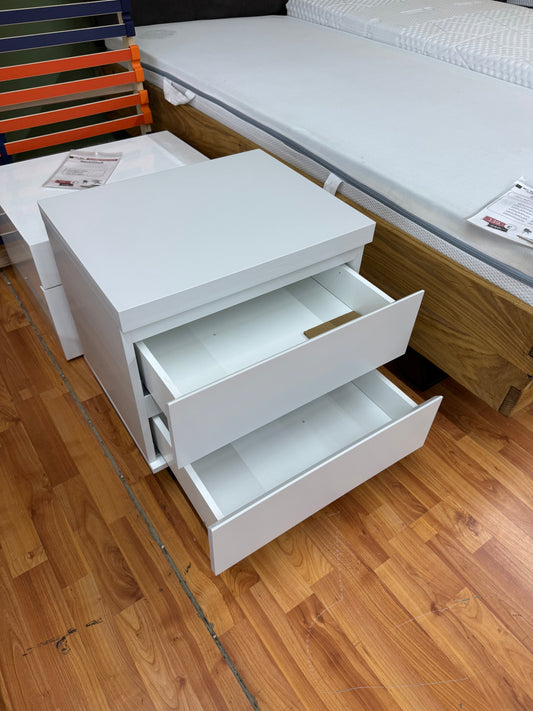Nachttisch Kommode +2xSchubladen +Soft-Close +Griffmulde +Metallfüße