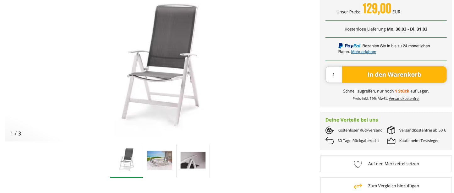 Outdoor Stuhl Gartenstuhl Stuhl Gartenmöbel Klappstuhl +versch. Modelle +Neu auf Lager