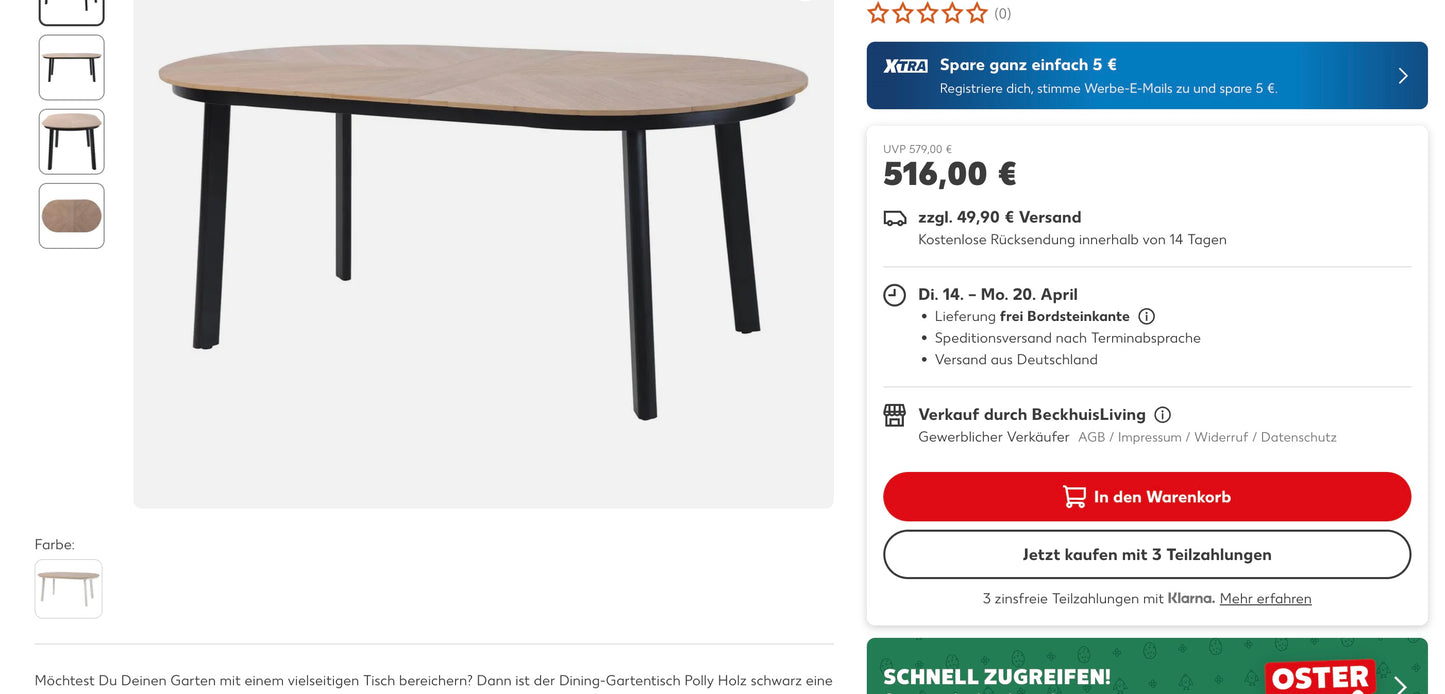 Esstisch Gartentisch Outdoortisch Terassentisch +versch Modelle +Neu auf Lager