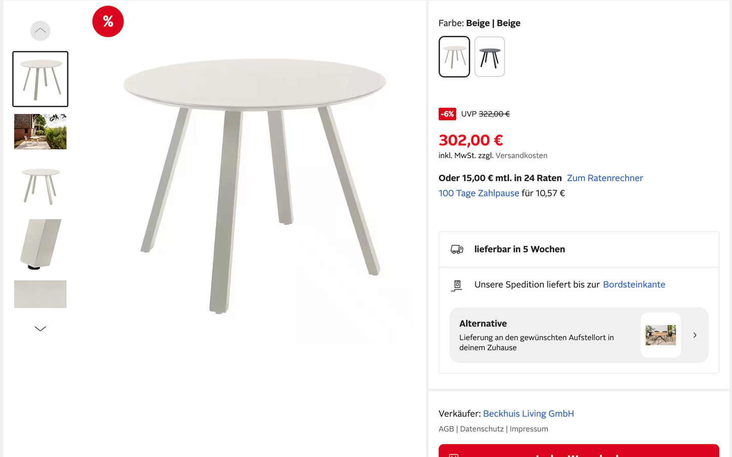 Esstisch Gartentisch Outdoortisch Terassentisch +versch Modelle +Neu auf Lager