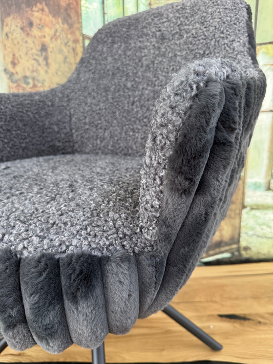 Esszimmerstuhl Stuhl Stühle +Teddy-Cord +Metallgestell +Dreh-Rück-Funktion +vers. Farben +Neu auf Lager