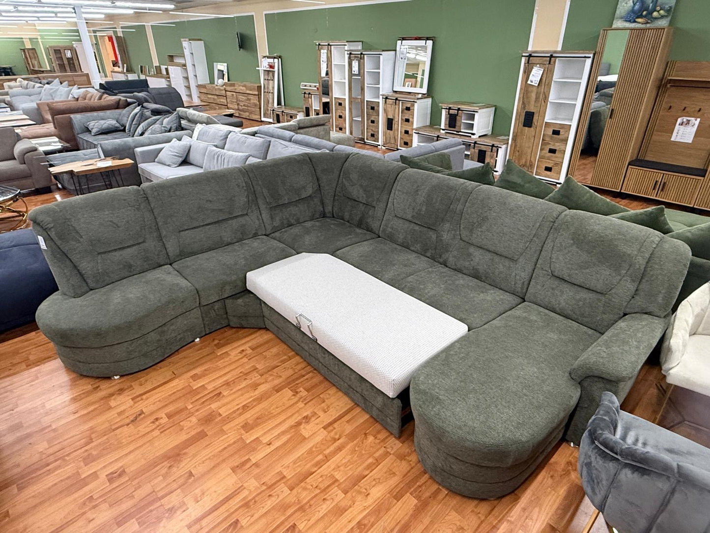 Wohnlandschaft Sofa Couch +Federkern +Bettfunktion