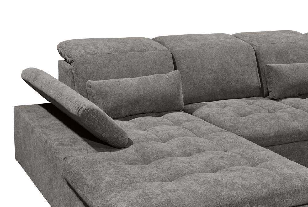 Wohnlandschaft Sofa Couch +Bettfunktion +Stauraum +Kopfteilverstellung