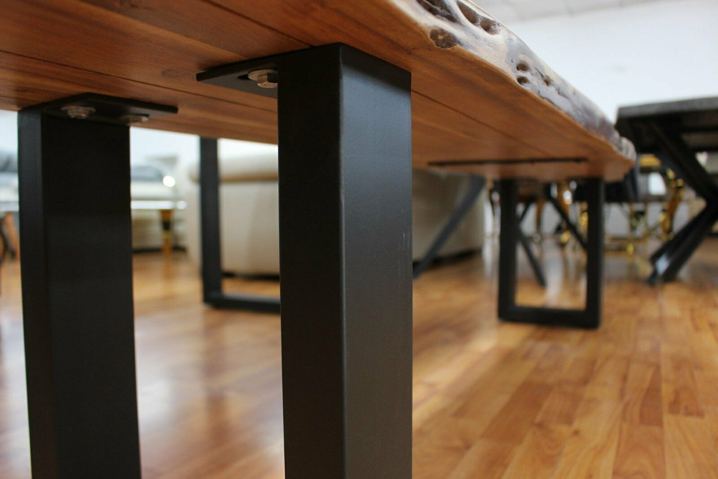 Bank + Massivholz Akazie + Echte Baumkante + VOLL 3,5 cm + von 160 cm bis 220 cm