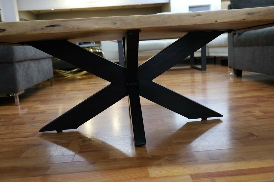 Couchtisch + MASSIVHOLZ Akazie BK + 4cm VOLL + Spider Gestell