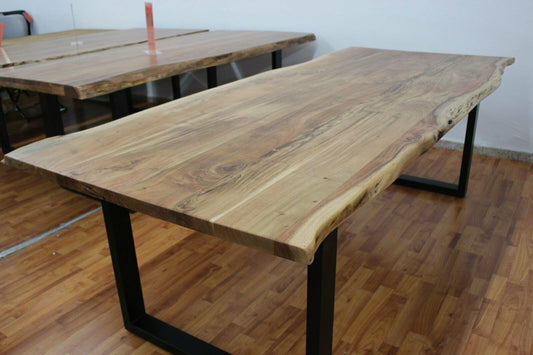 Esstisch + Massivholz Akazie + Baumkante + VOLL 4cm + Neu auf Lager 240x100cm