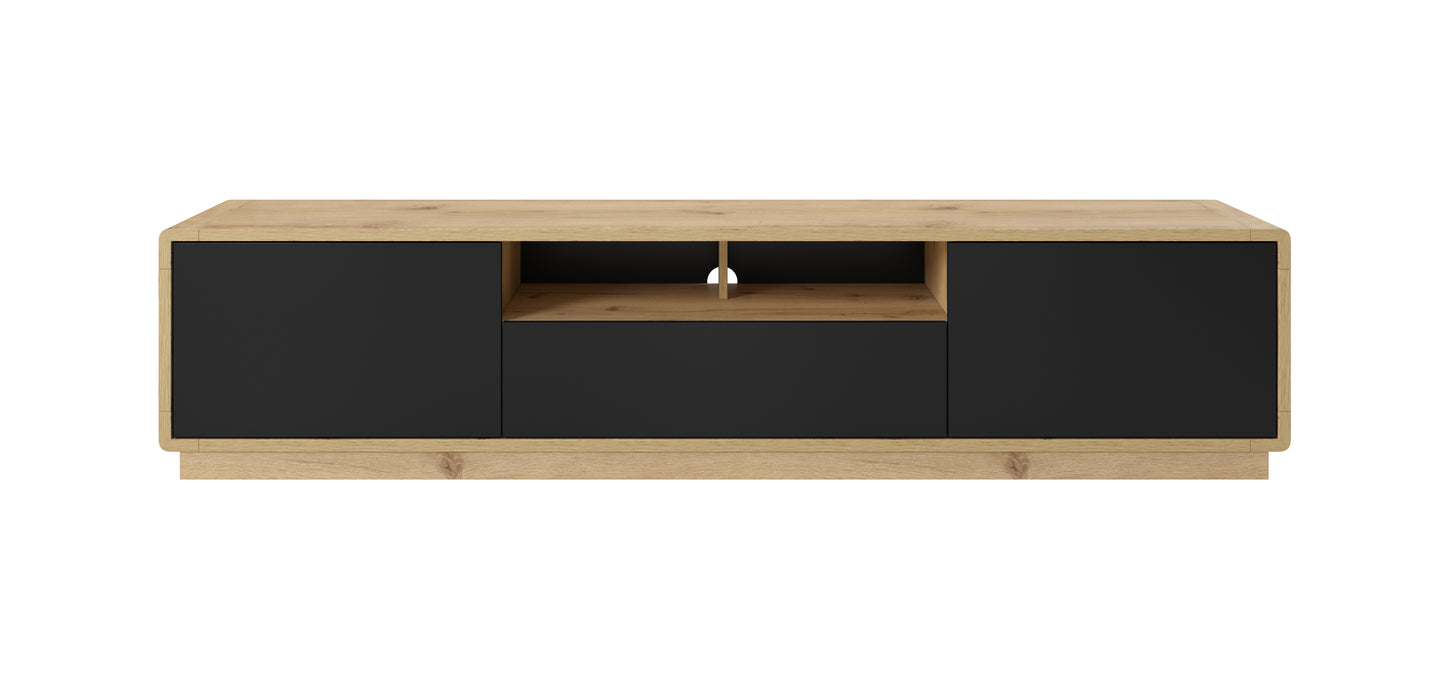 Tv-Unterschrank Vitrine Kommode + Holz Optik + Soft Close