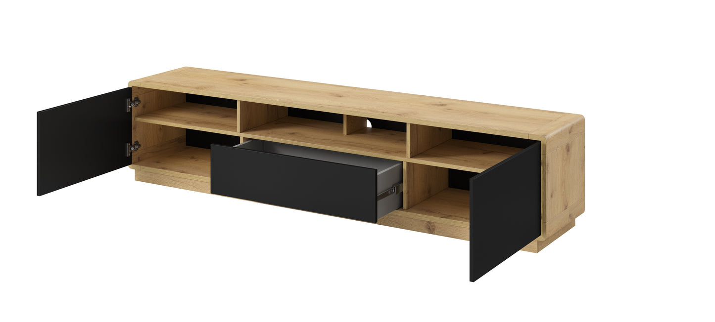 Tv-Unterschrank Vitrine Kommode + Holz Optik + Soft Close