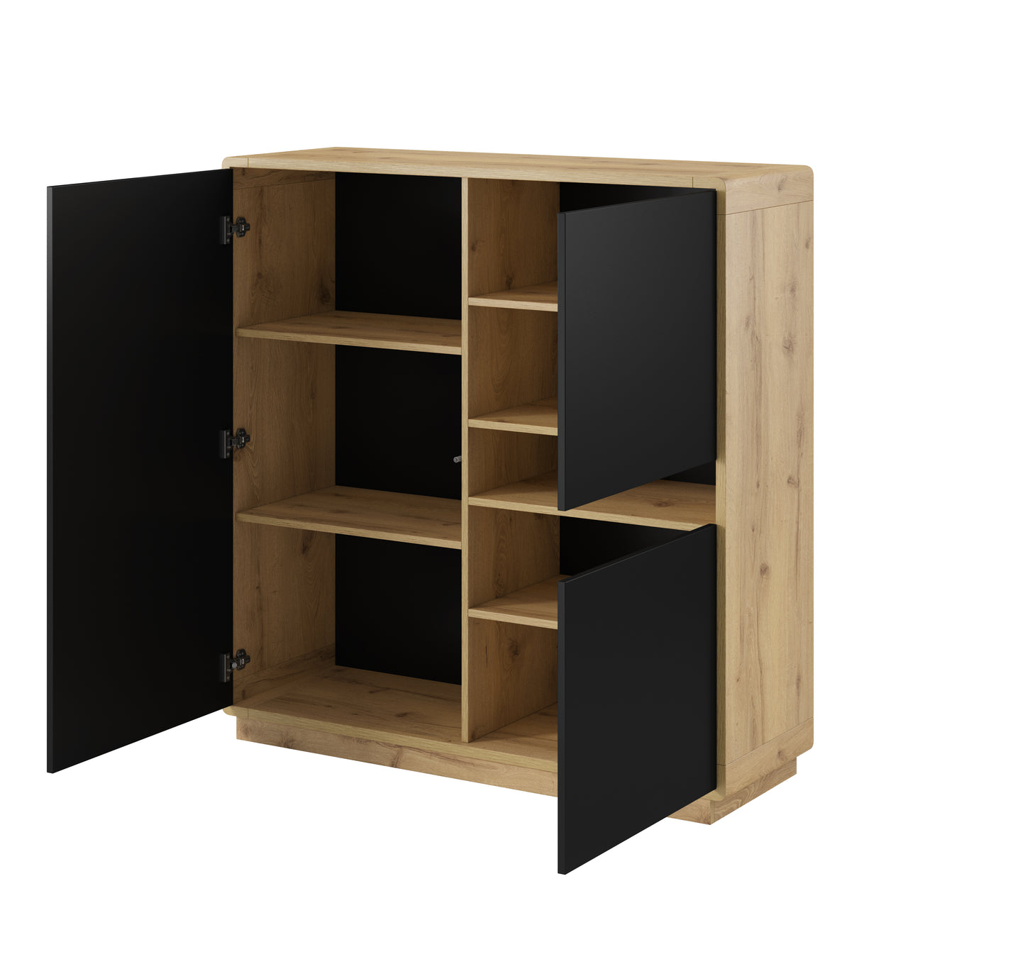 Hochkommode Kommode Vitrine +Einlegebodenkanten +Soft Close