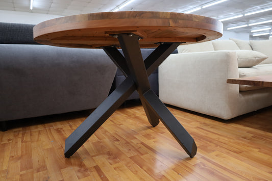 Esstisch Massivholz Akazie + Metall Gestell