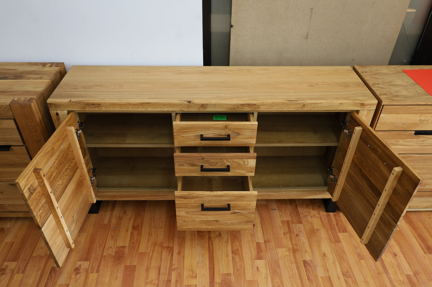 Kommode Vitrine +Front Massivholz +Soft Close +Neu auf Lager