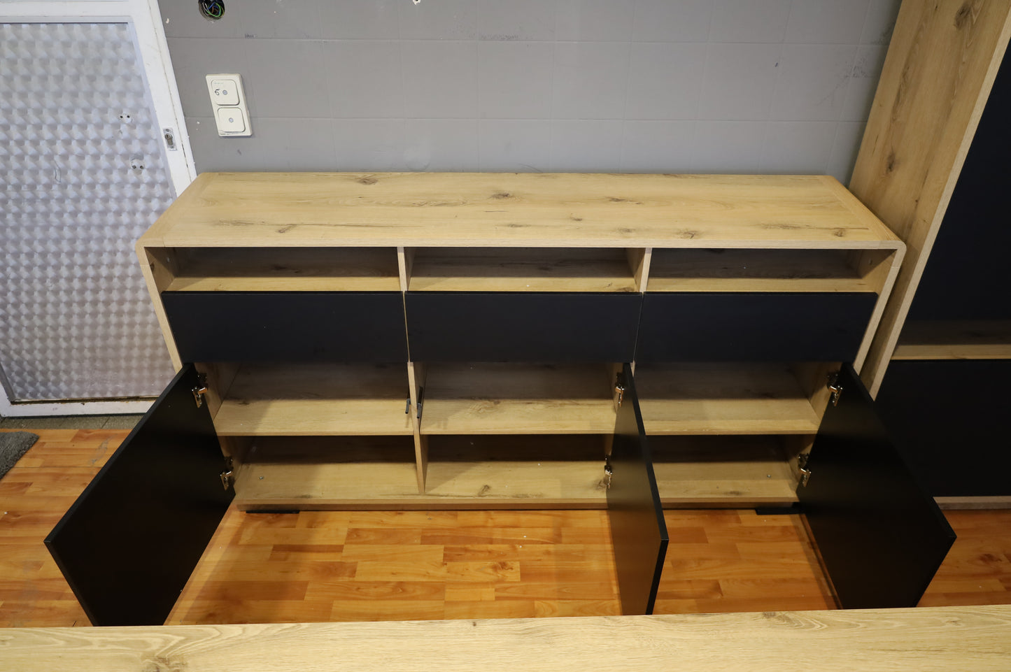 Sideboard Kommode Vitrine + Einlegebodenkanten + Soft Close