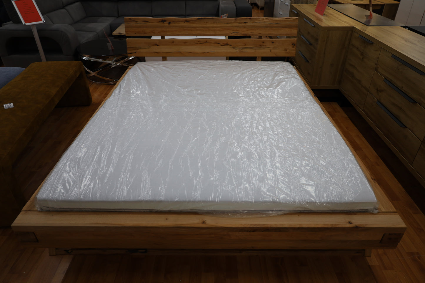 Rahmenbett Bett Boxspringbett + Massivholz Wildbuche