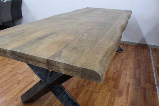 Esstisch Mango Massivholz + Metall Gestell Industie Look