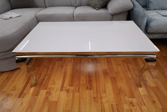 Couchtisch Tisch + Gold & Chrom NEU auf Lager + Glasauflage