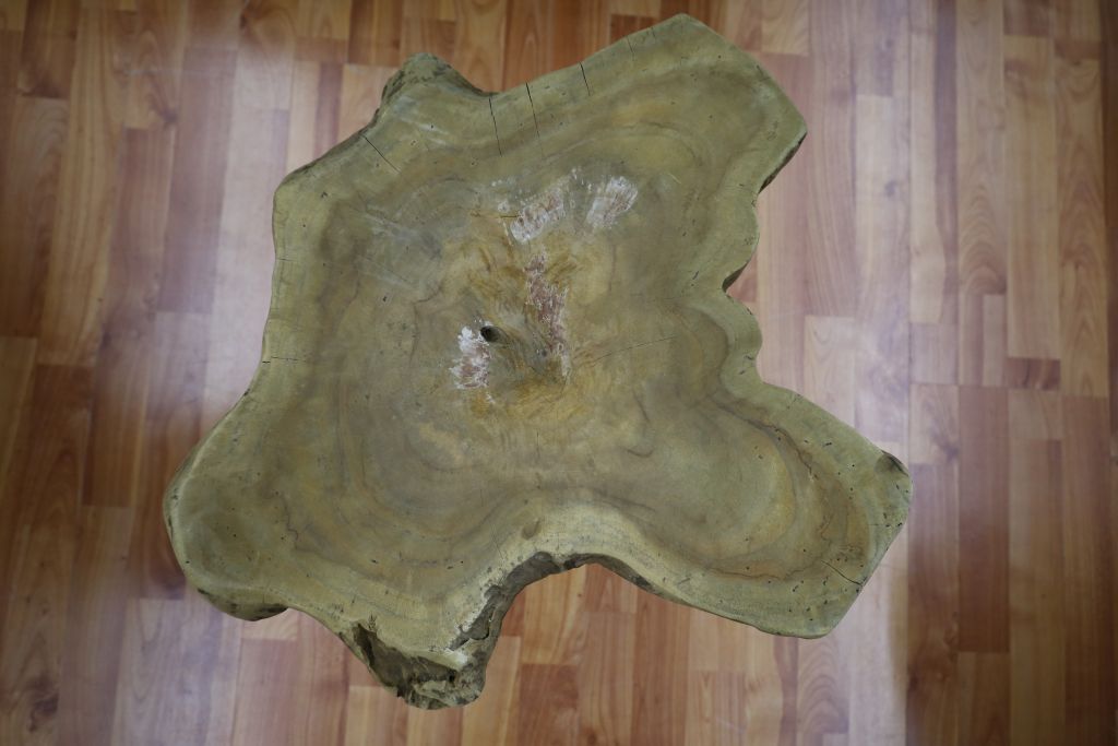 Couchtisch Tisch Beistelltisch + Massivholz + Wurzel-Holz + VOLL & 6 cm