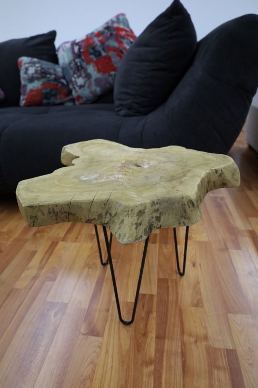 Couchtisch Tisch Beistelltisch + Massivholz + Wurzel-Holz + VOLL & 6 cm
