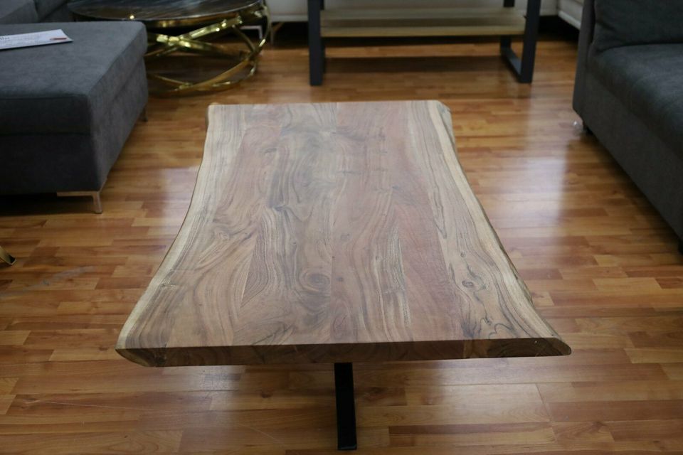 Couchtisch + MASSIVHOLZ Akazie BK + 4cm VOLL + Spider Gestell