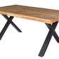 Couchtisch Massivholz Eiche +Baumkante + Metall Gestell