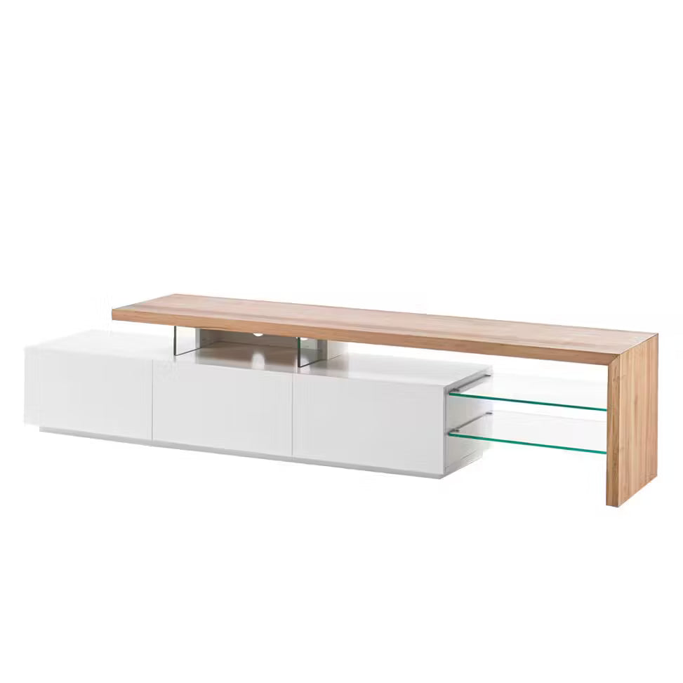 Tv-Unterschrank +Eiche +Glasablagen +Neu auf Lager