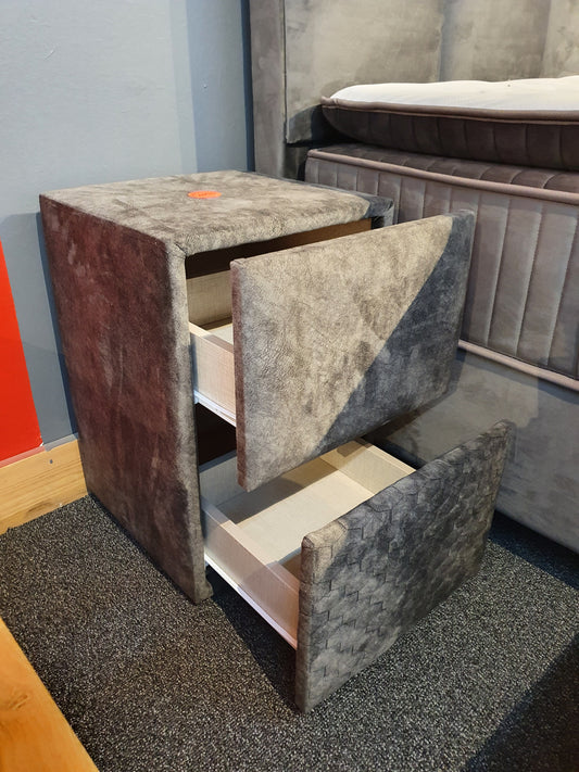 Nachttisch Schlafzimmer +Schubladen 2x +Samtstoff