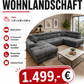 Wohnlandschaft Couch Sofa +Teddy Cord +Bettfunktion +Stauraum
