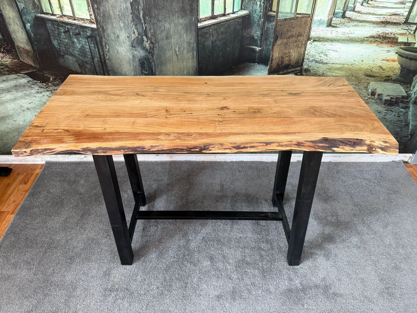 Bartisch +Massivholz +Metallgestell