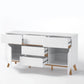 Kommode Sideboard + Absetzung Eiche + Weiß Matt lackiert + NEU