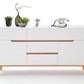 Kommode Sideboard + Absetzung Eiche + Weiß Matt lackiert + NEU