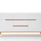 Kommode Sideboard + Absetzung Eiche + Weiß Matt lackiert + NEU