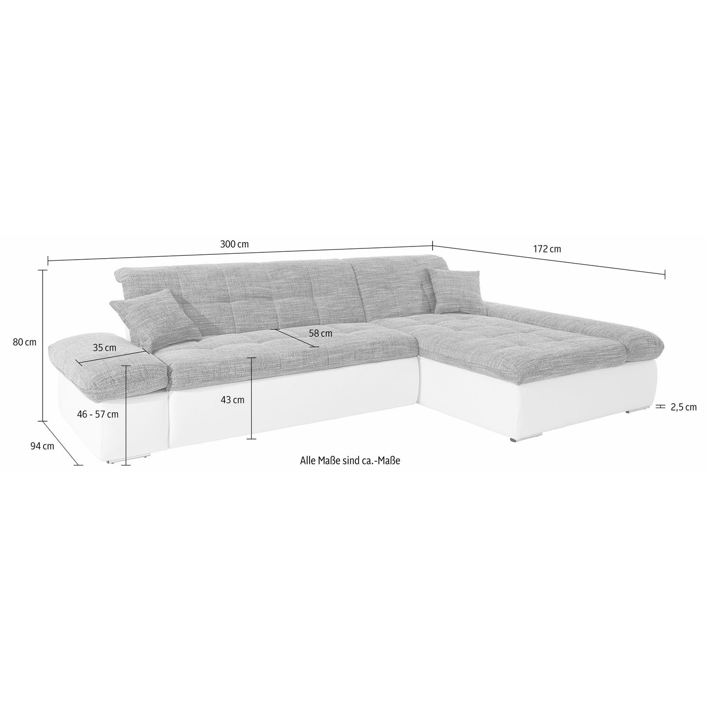 Sofa Couch Wohnlandschaft + Bettfunktion
