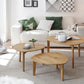 Couchtisch + 3er Set + Eiche Holz Massiv + Holz Gestell