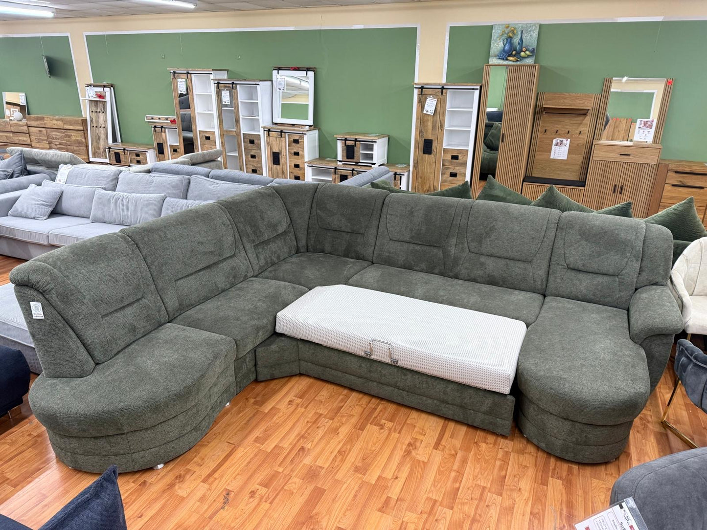 Wohnlandschaft Sofa Couch +Federkern +Bettfunktion