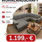 Sofa Couch Wohnlandschaft + Bettfunktion + Stauraum + Kopfteile verstellbar