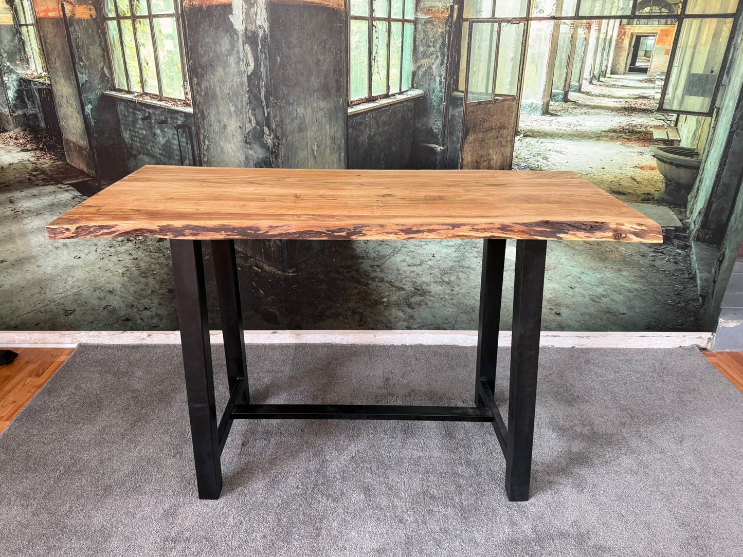 Bartisch +Massivholz +Metallgestell