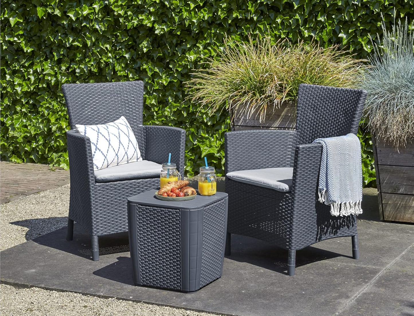 Balkon Set Gartenstuhl +Tisch+Polster