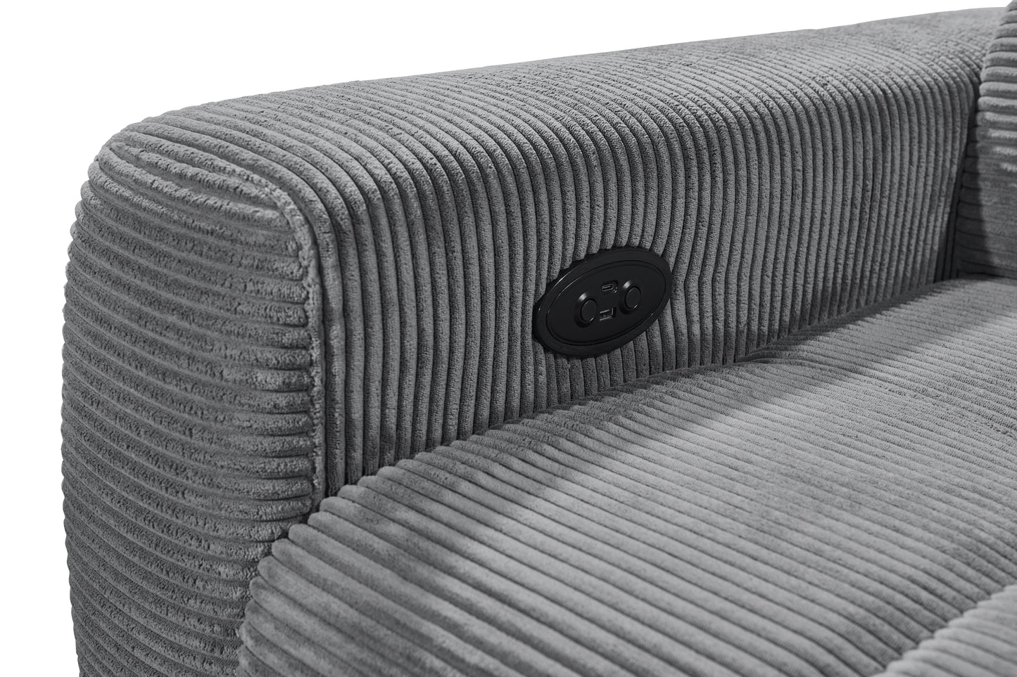 Sofa Couch + Elektrische Sitztiefe + Stauraum + Kopfteile verstellbar
