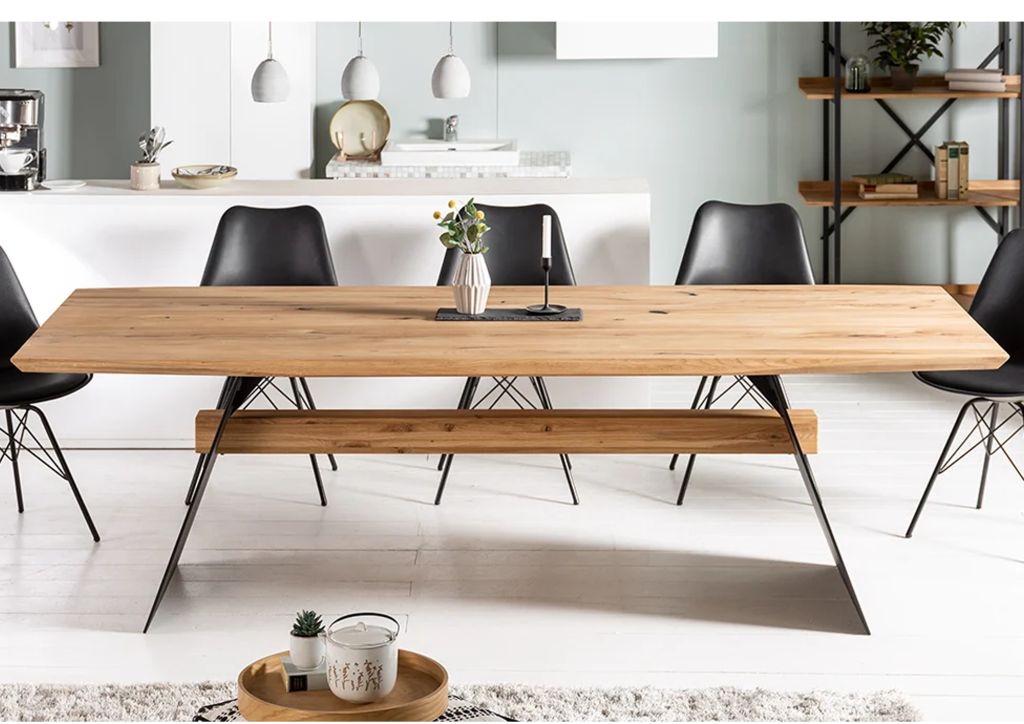 Esstisch Tisch + Schweizer Kante + Massivholz Eiche 240x100cm
