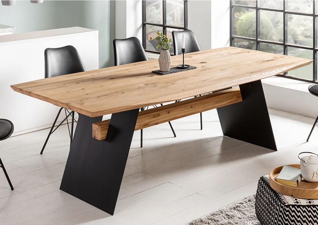 Esstisch Tisch + Schweizer Kante + Massivholz Eiche 240x100cm