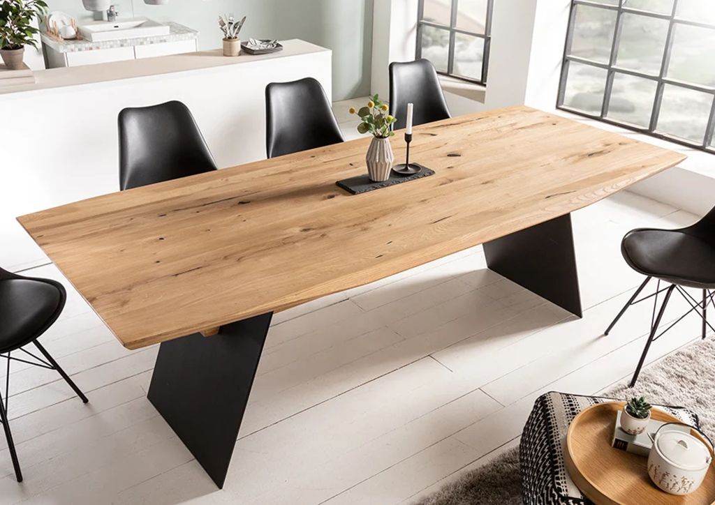 Esstisch Tisch + Schweizer Kante + Massivholz Eiche 240x100cm