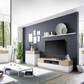 Tv Unterschrank Lowboard Kommode + Soft-Close +Massiv Gerillt