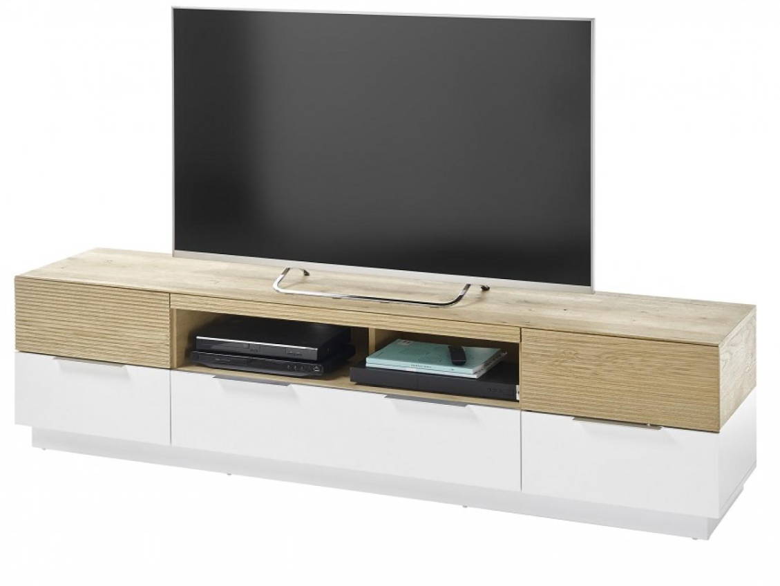 Tv Unterschrank Lowboard Kommode + Soft-Close +Massiv Gerillt