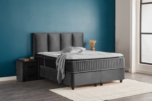 Bett Boxspringbett +integrierter Topper +Bettkasten +Nachttisch wählbar